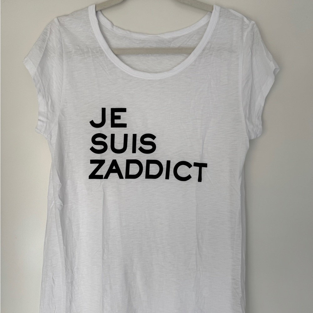 Zadig & Voltaire White 'Je Suis Zaddict' Tee